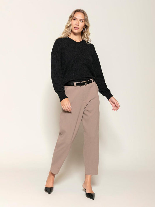 Blusa com decote em V em fio pluma exclusivo Biamar